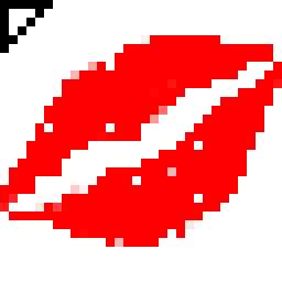 cursor red lips - zoom