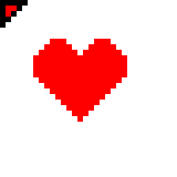 cursor proste czerwone serce - zoom